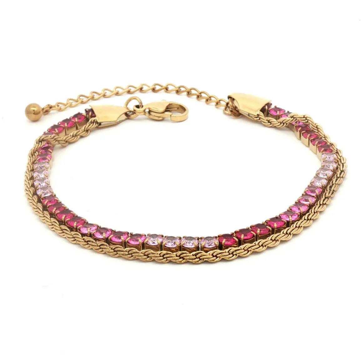 Armbånd, ombrè pink G