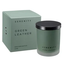 Duftlys Serenity Green leather