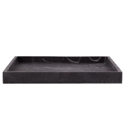 Fat marmor sort 25x25cm