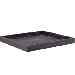 Fat marmor sort 25x25cm