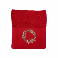 Gjestehåndkle krans rød