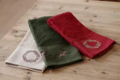 Gjestehåndkle krans rød