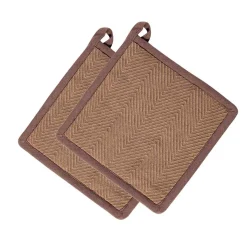 Gryteklut Herringbone 2 pk brun