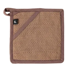 Gryteklut Herringbone 2 pk brun