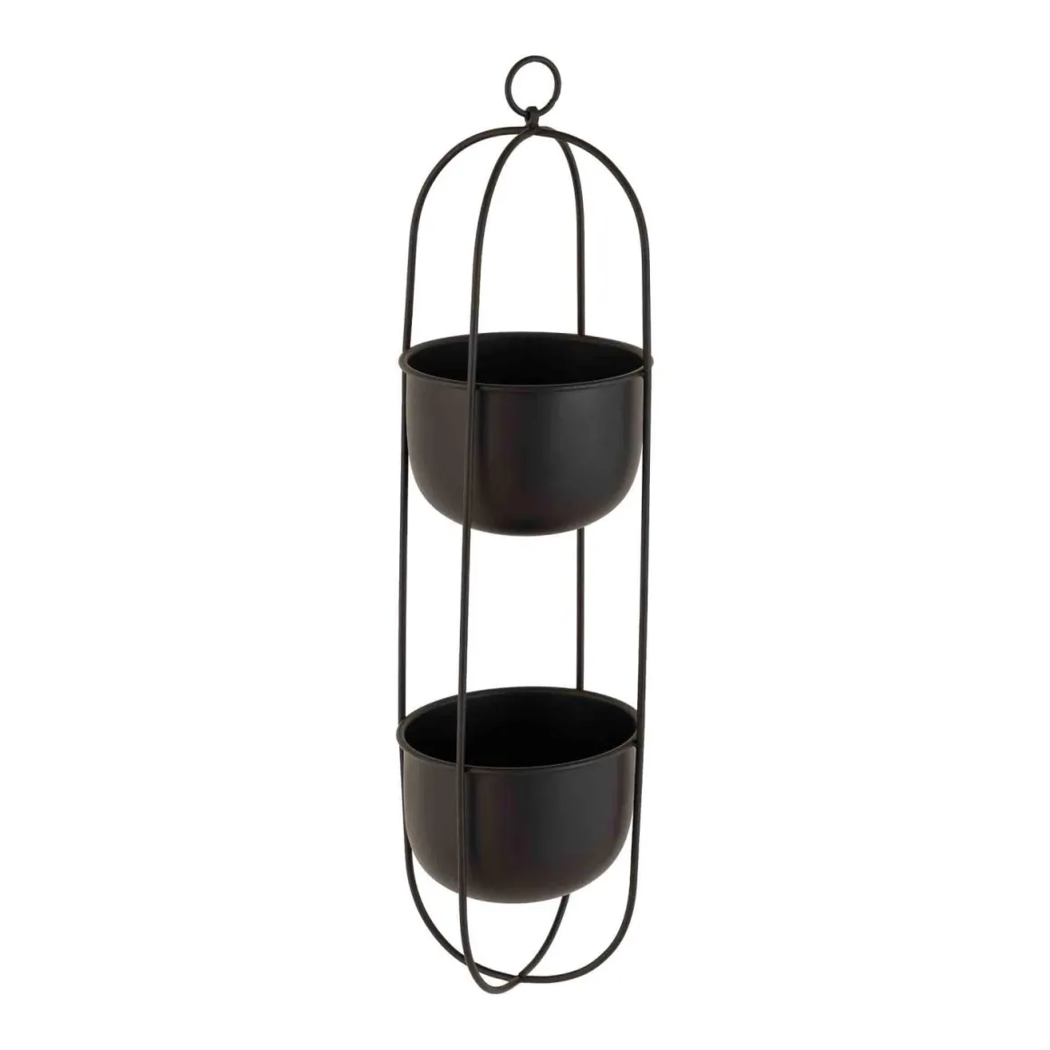 Hengepotte dobbel 58 cm sort