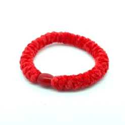 Hårstrikk, chenille, rød