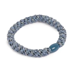 Hårstrikk, glitter, jeansblå