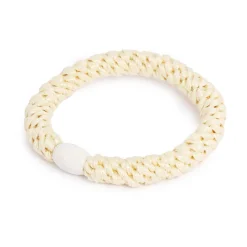 Hårstrikk Glitter sitron m/lys gul perle