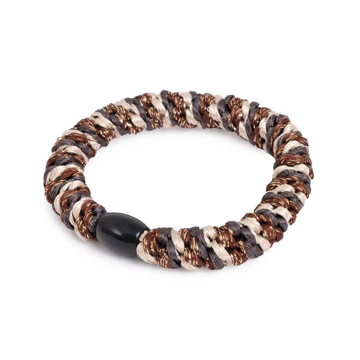 Hårstrikk Tuttifrutti sort/hvit/kobber