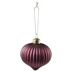 Julekule Dråpe rille burgunder