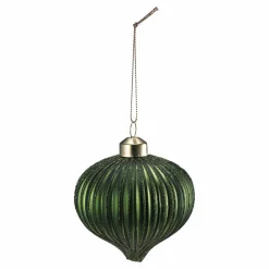 Julekule dråpe rille grønn