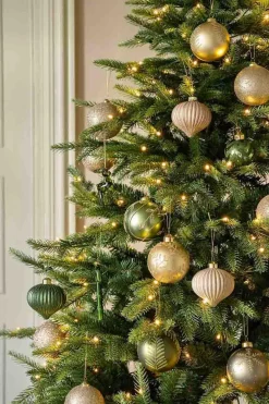 Julekule dråpe rille grønn