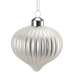 Julekule dråpe rille hvit