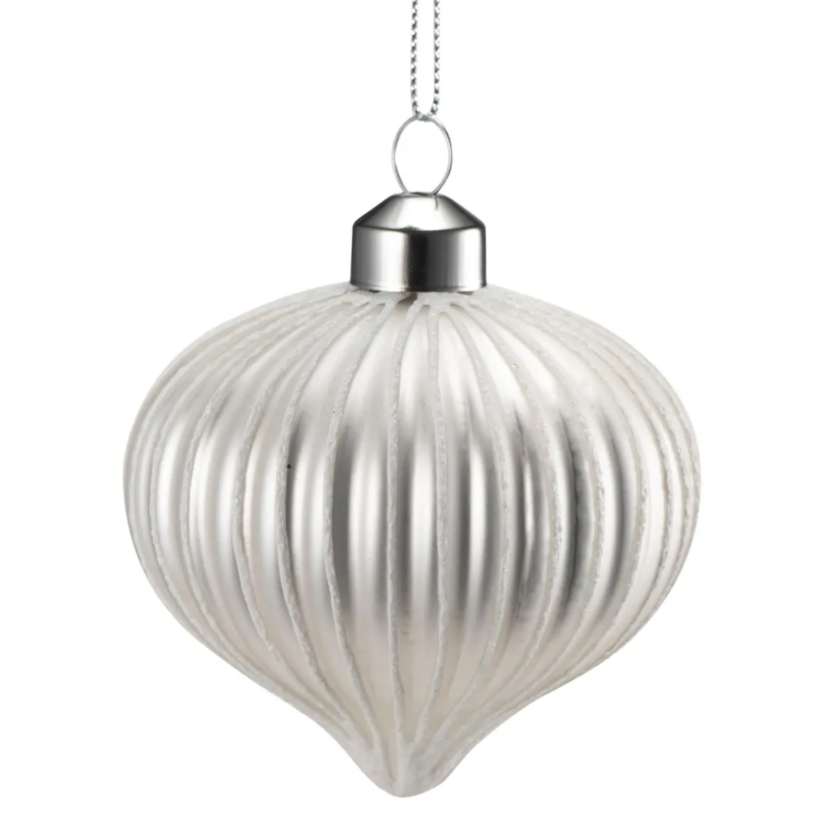 Julekule dråpe rille hvit