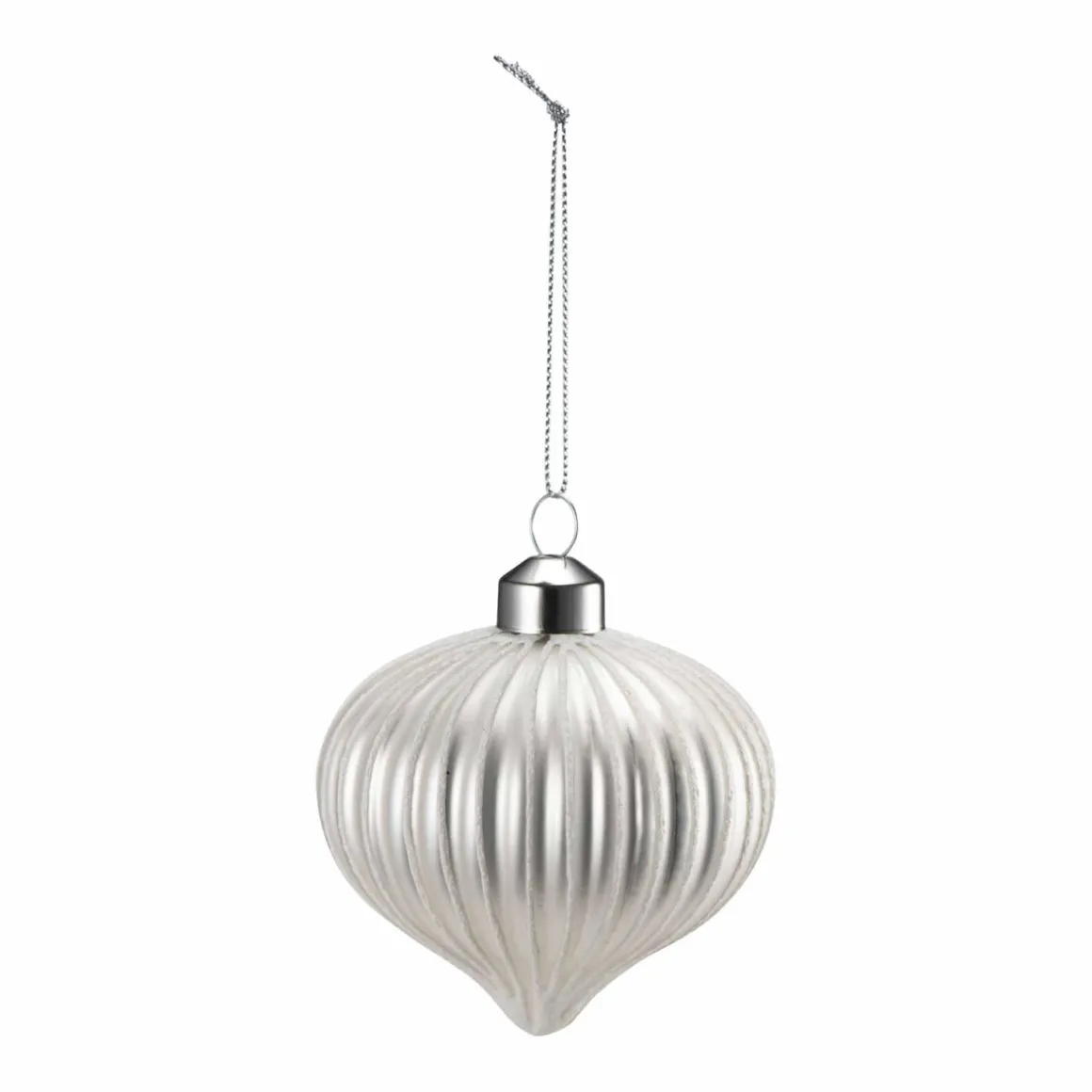 Julekule dråpe rille hvit