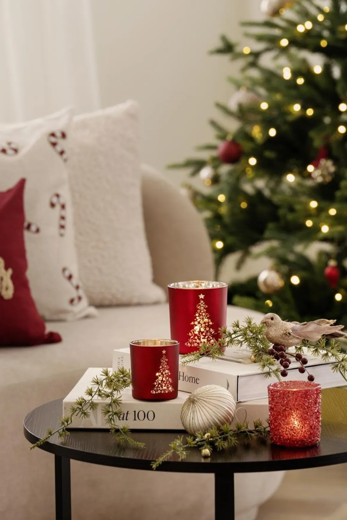 Julekule dråpe rille hvit