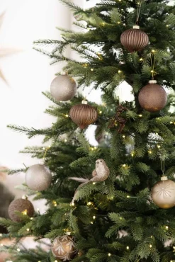 Julekule glitter 4 pack brun