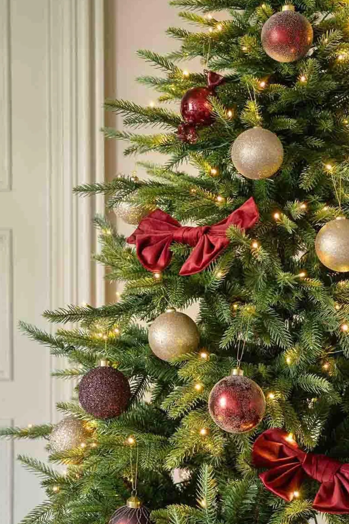 Julekule glitter perle burgunder