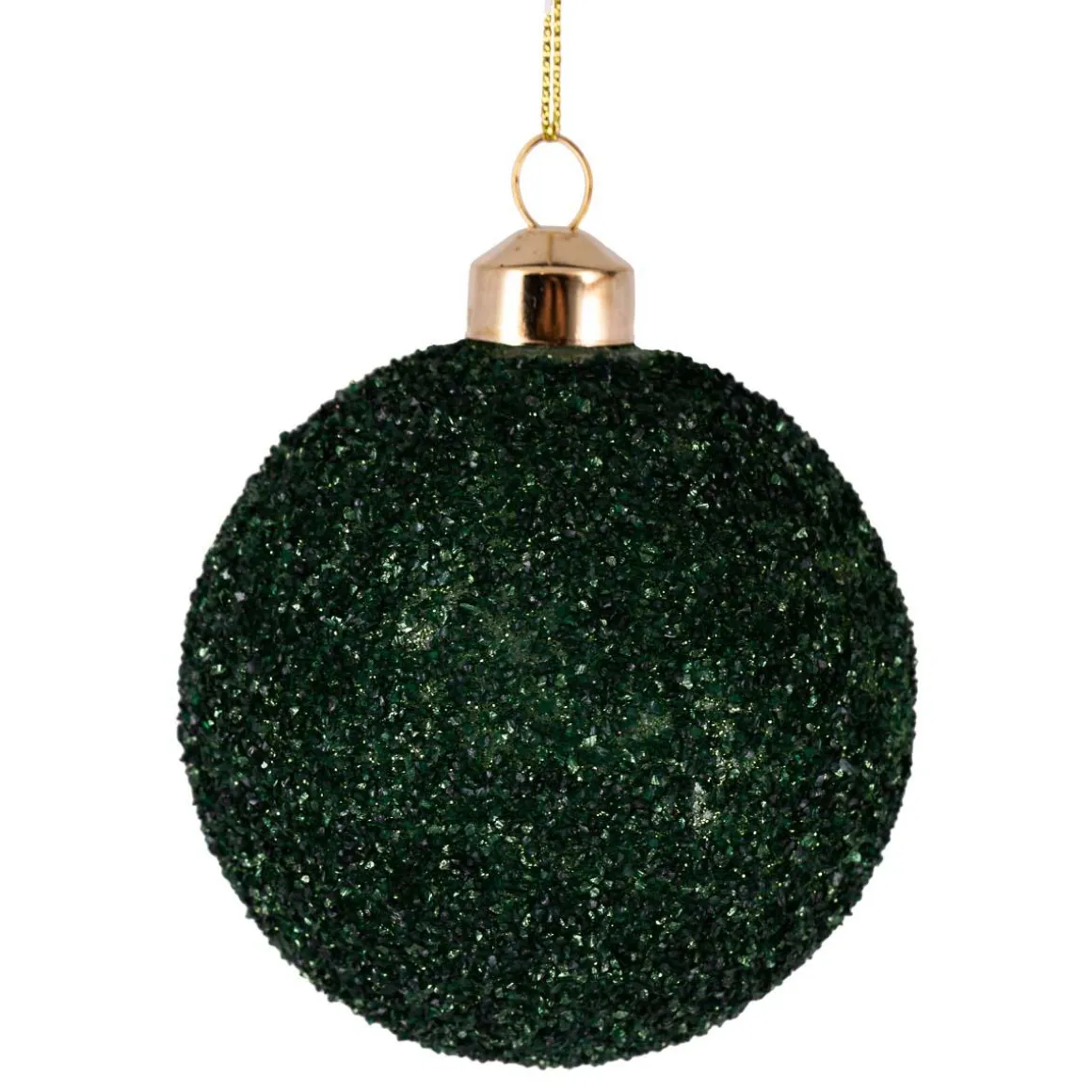Julekule glitter perle 8cm grønn