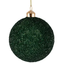 Julekule glitter perle 10cm grønn