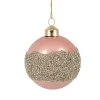 Julekule glitterbelte rosa