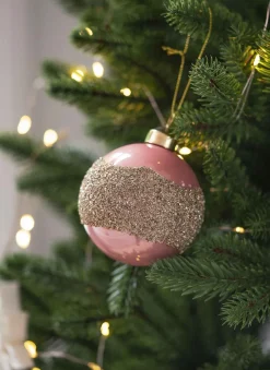 Julekule glitterbelte rosa
