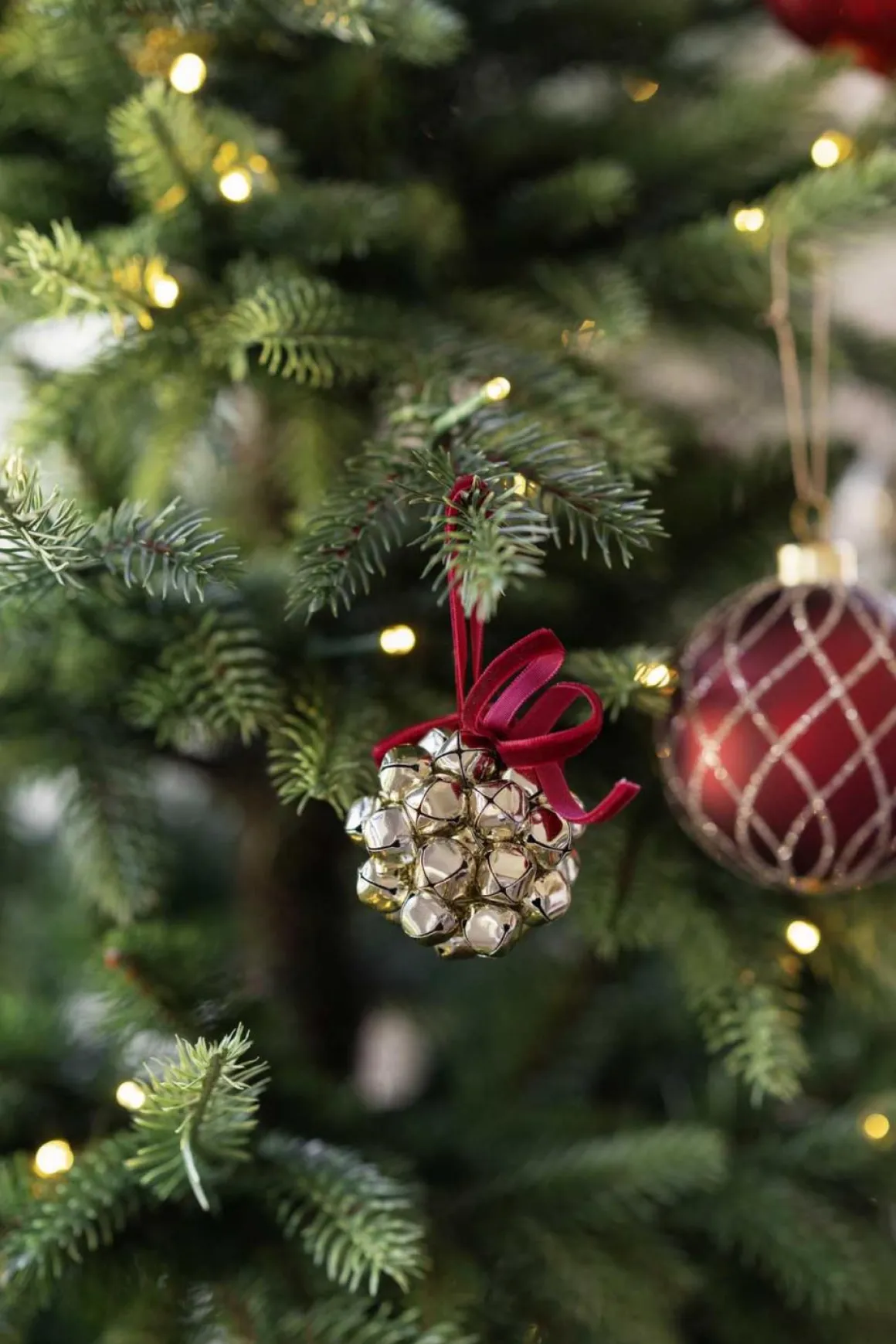 Julekule sparkle rød