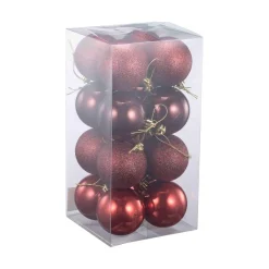 Julekuler 16 pk rød