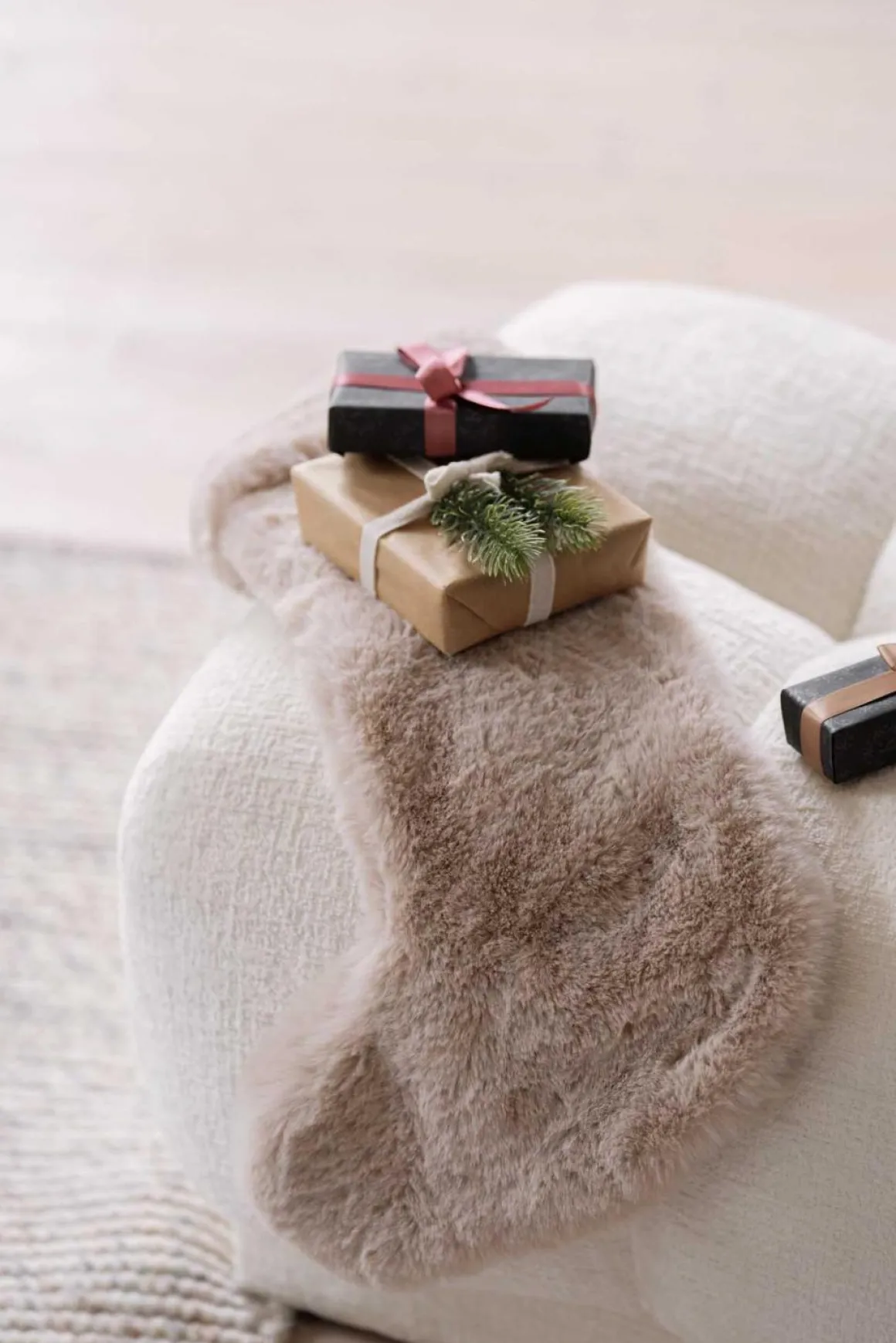 Julestrømpe Faux fur