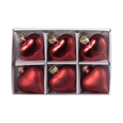 Juletrepynt Hjerter 6 pk