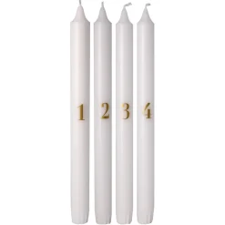 Kronelys Advent 4 pk hvit