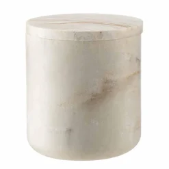 Krukke med lokk marmor beige