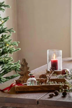 Kubbelys rustikk 9 cm julerød