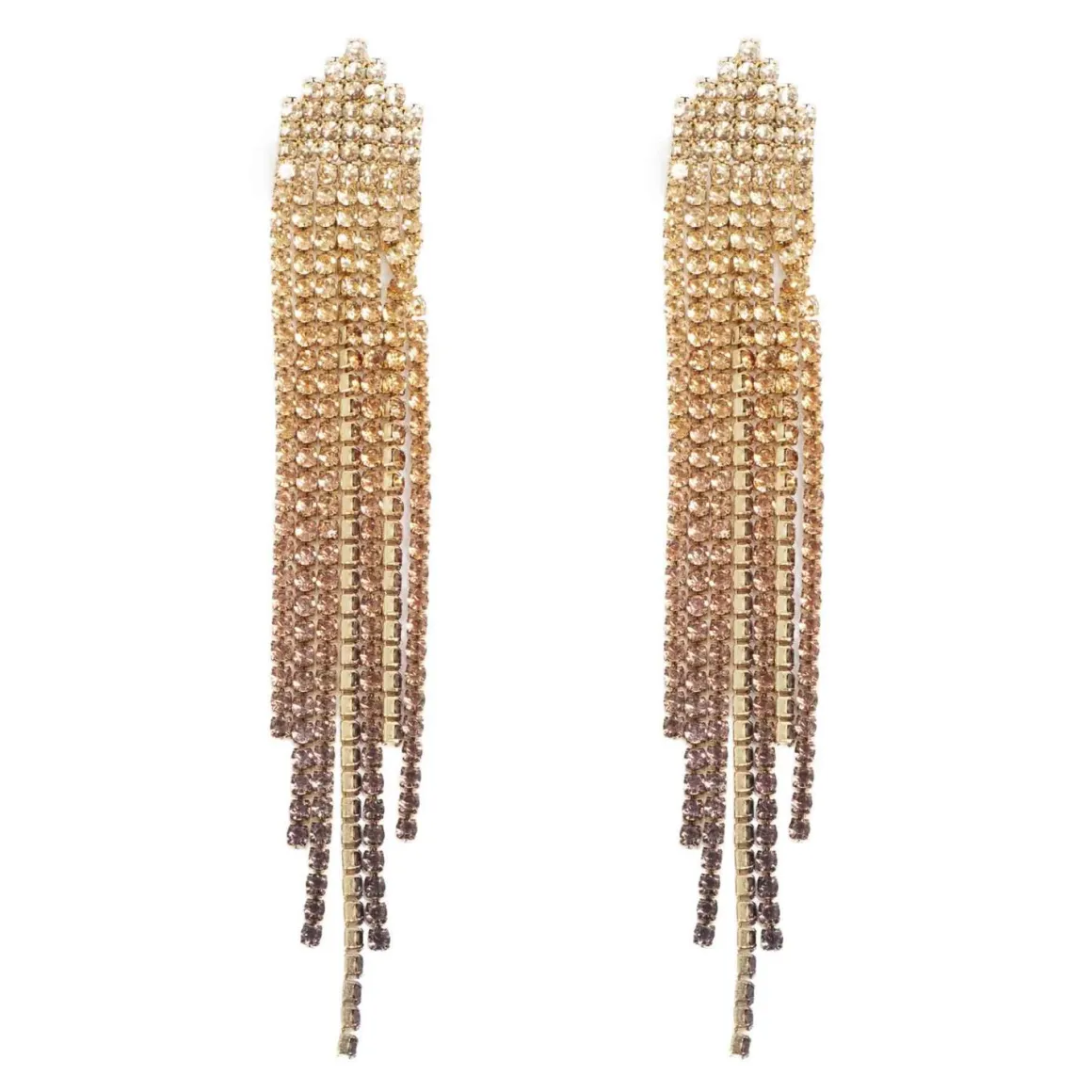 Lange øredobber, golden ombre, Gull