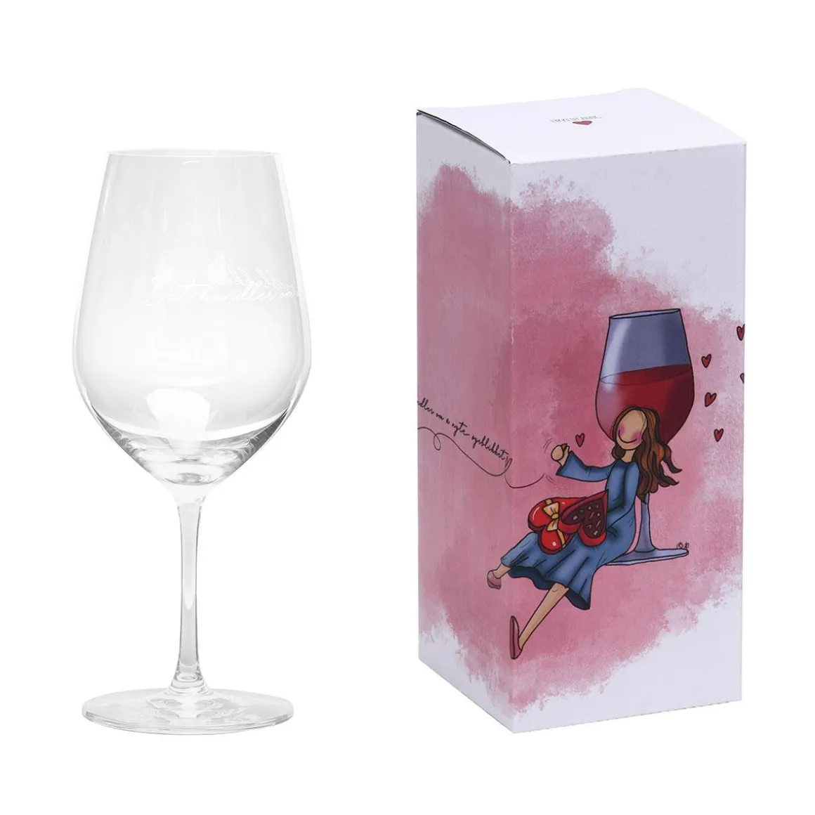 Lykketegning - Det handler om å nyte øyeblikket, rødvinsglass 62 cl