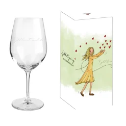 Lykketegning - Fyll livet med det som godt er, Rødvinsglass 62 cl