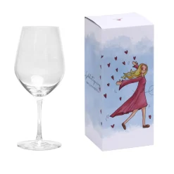 Lykketegning - Pust Livet er nå, Rødvinsglass 62 cl