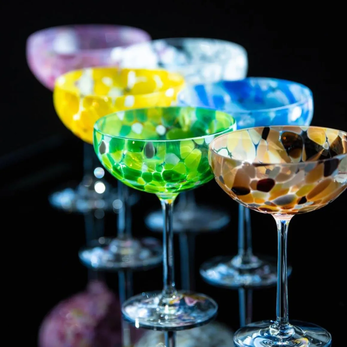 Magnor - Swirl Champagneglass, blå