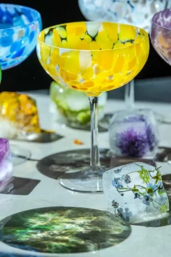 Magnor - Swirl Champagneglass, gul