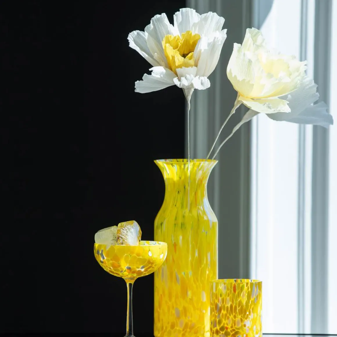 Magnor - Swirl Champagneglass, gul