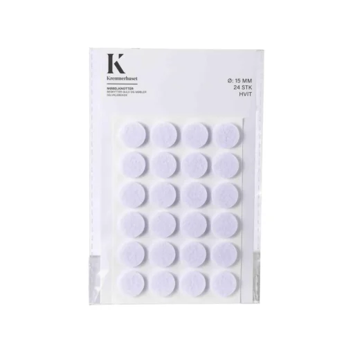 Møbelknotter Ø 15 mm hvit