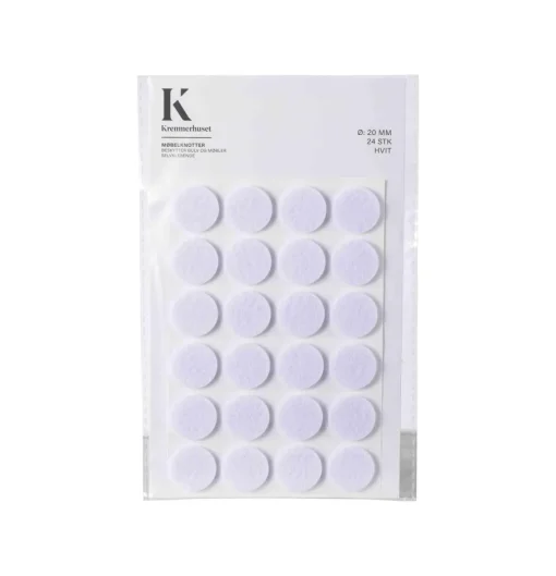 Møbelknotter Ø 20 mm hvit