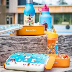 Modern House - Bukkene Bruse Drikkeflaske 0,35 l, blå/rosa