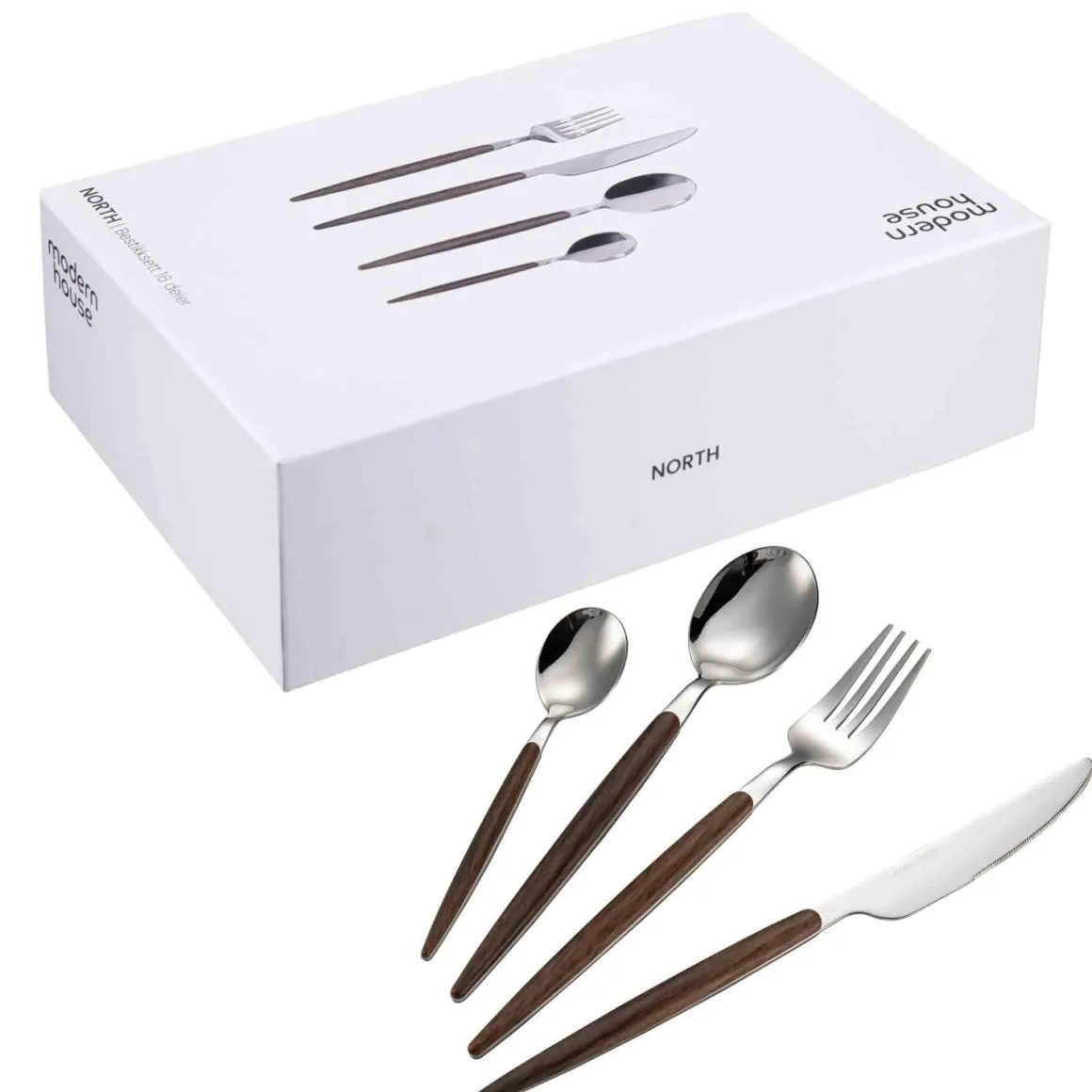 Modern House - North Bestikksett 16 deler brun