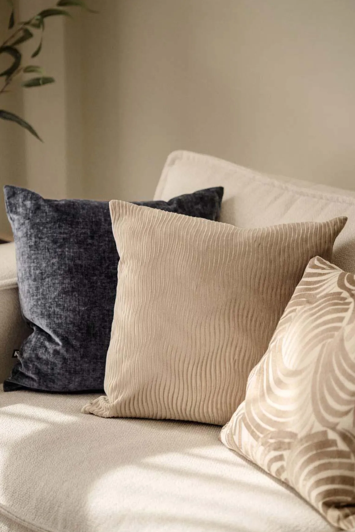 Putetrekk Chenille 48x48cm mørk blå