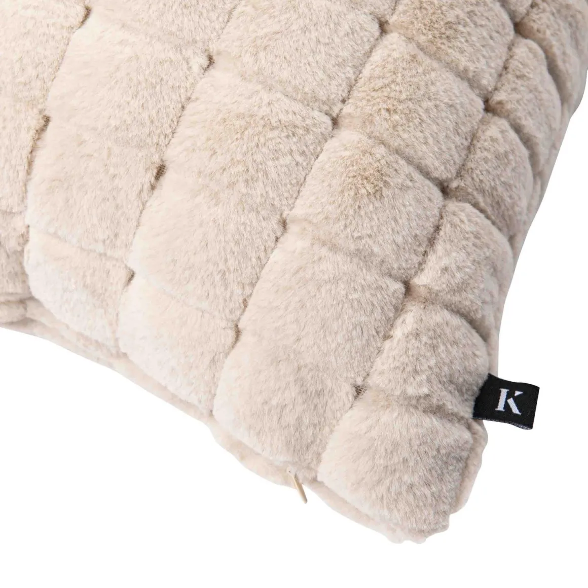 Putetrekk Faux fur ruter 48x48cm