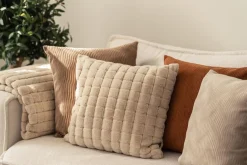 Putetrekk Faux fur ruter 48x48cm