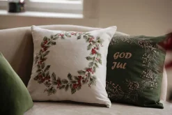 Putetrekk God Jul krans 48x48 cm grønn