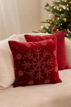 Putetrekk perler snøkrystall 48x48cm