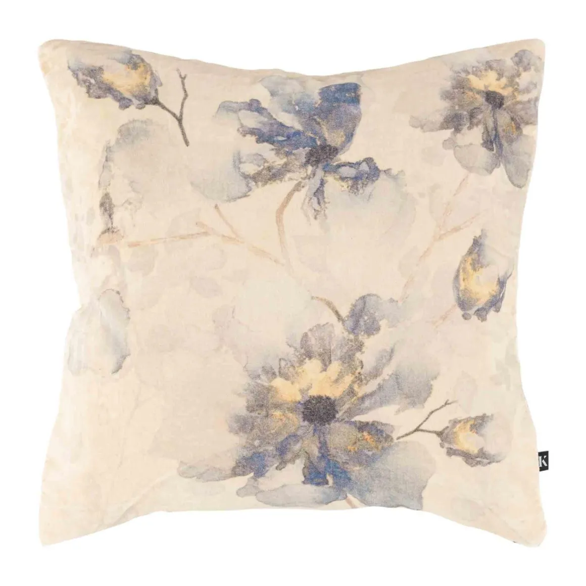 Putetrekk Velur Blå blomst 48x48 cm